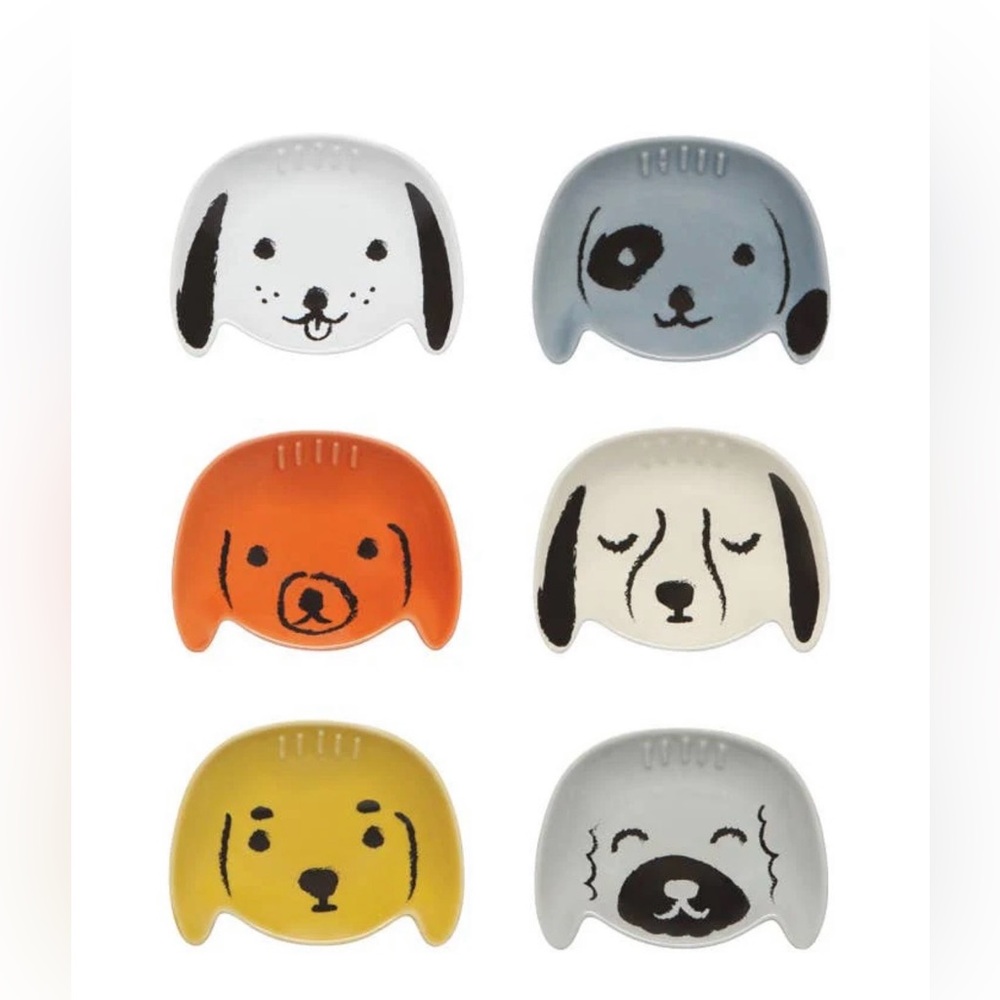 Cute Ceramic Dog Face pinch Bowls- Assorted Colors